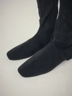 Black Forever Comfort® Flat Sock Over The Knee Boots
