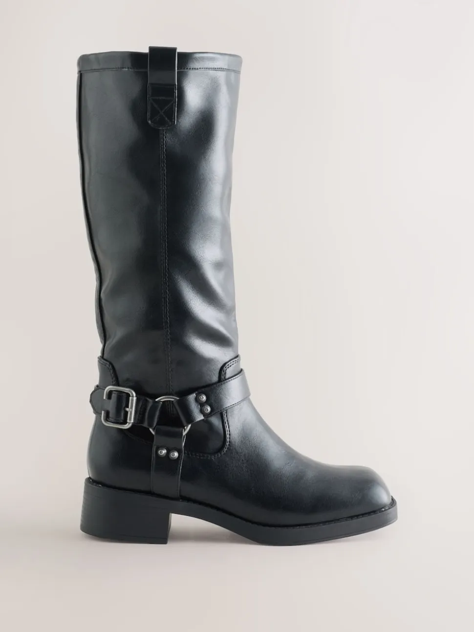 Black Forever Comfort® Knee High Biker Boots