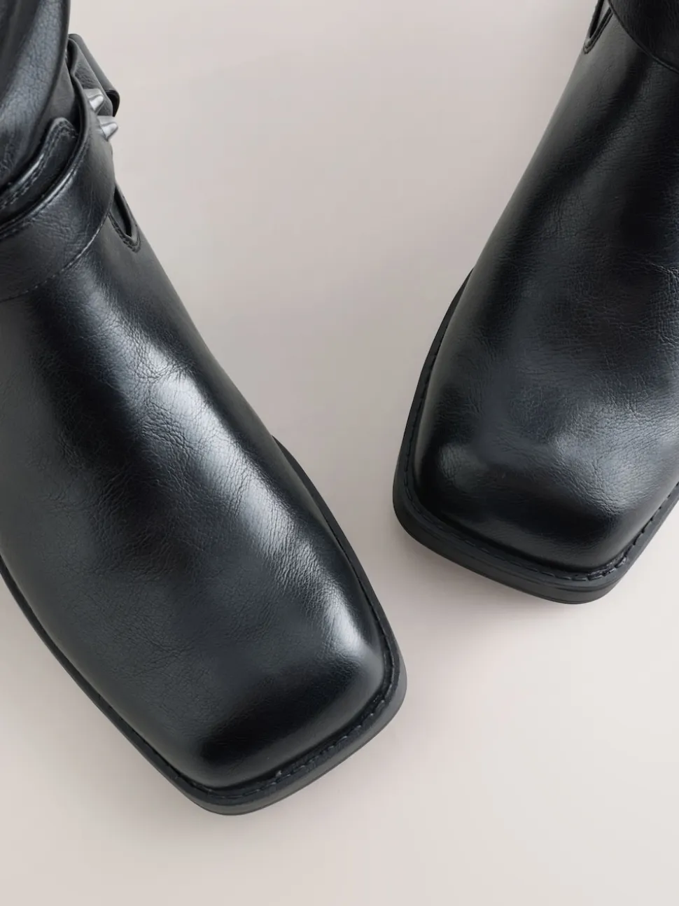 Black Forever Comfort® Knee High Biker Boots