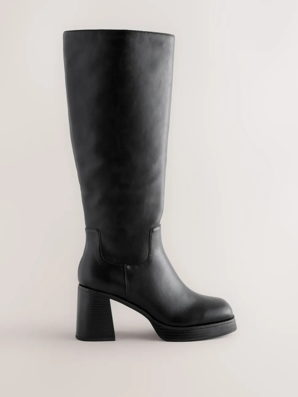 Black Forever Comfort® Knee High Platform Boots