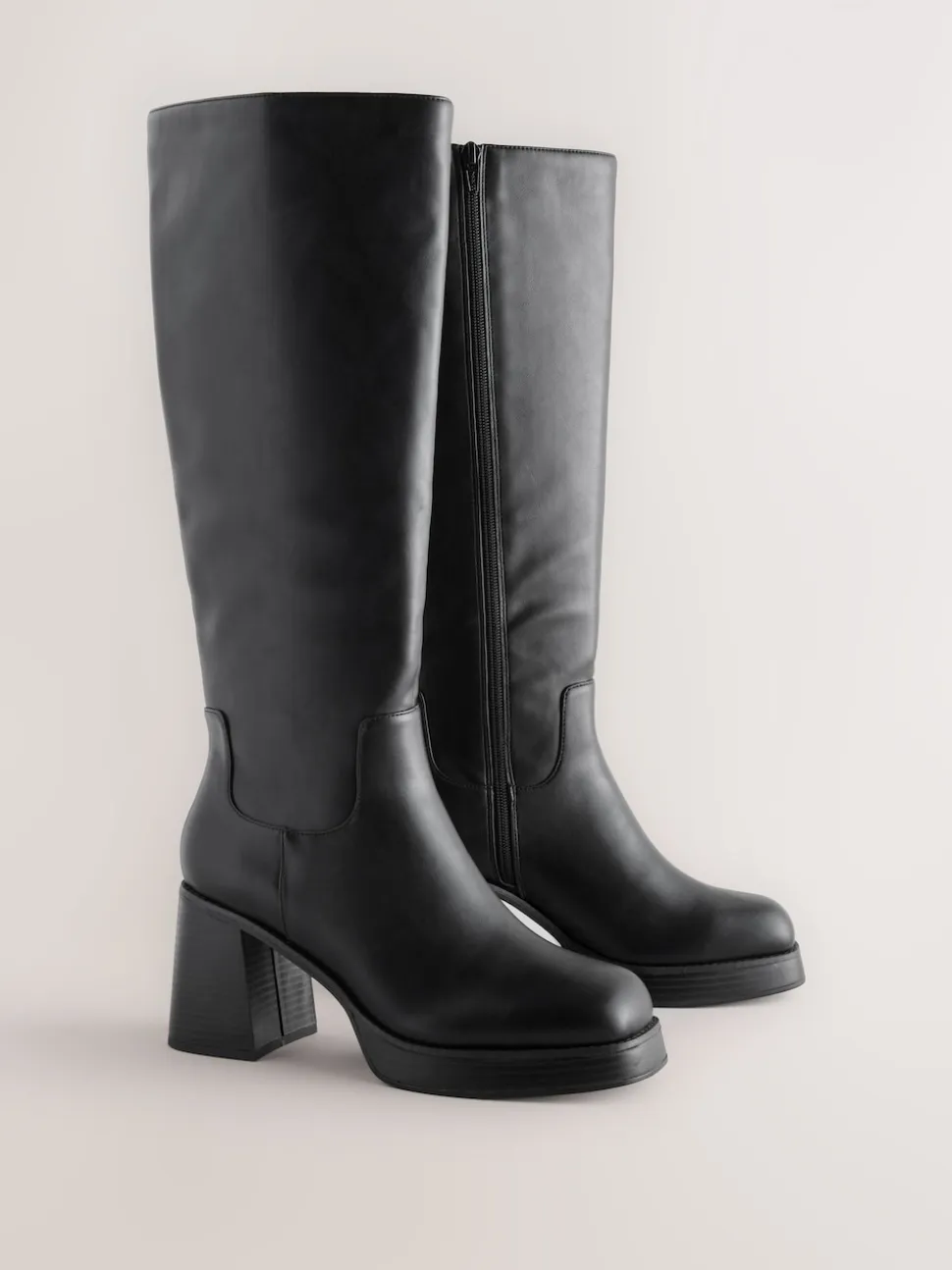 Black Forever Comfort® Knee High Platform Boots