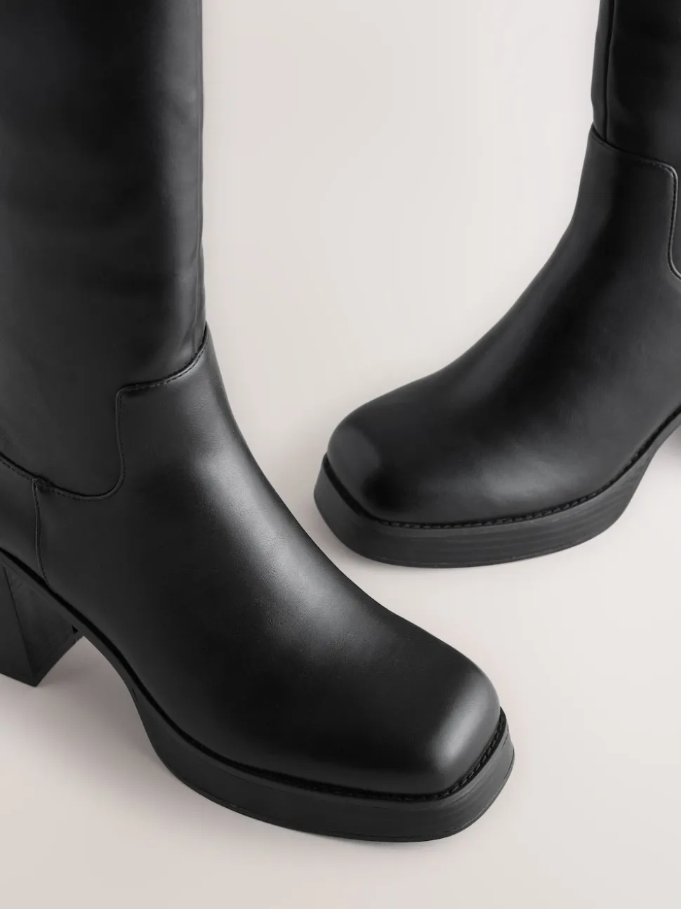 Black Forever Comfort® Knee High Platform Boots