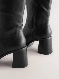 Black Forever Comfort® Knee High Platform Boots