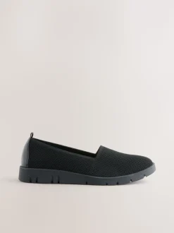 Black Forever Comfort® Knitted Slip On Shoes