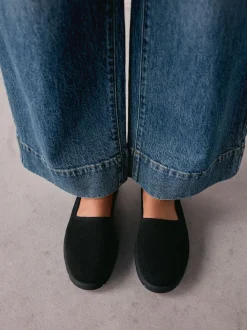 Black Forever Comfort® Knitted Slip On Shoes