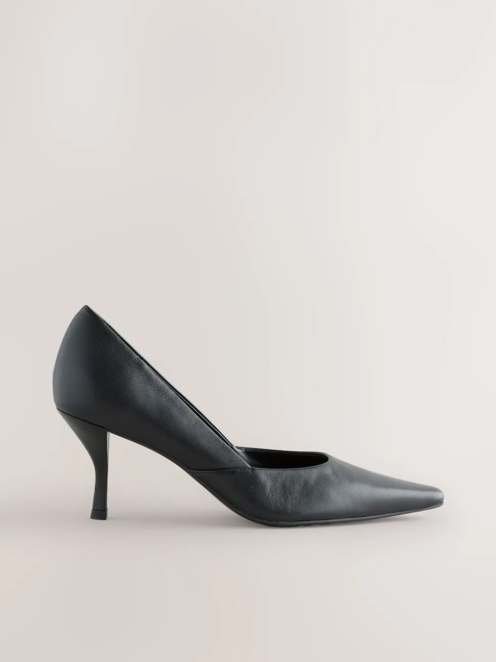 Black Forever Comfort® Leather Pointed Toe Heeled Court Shoes