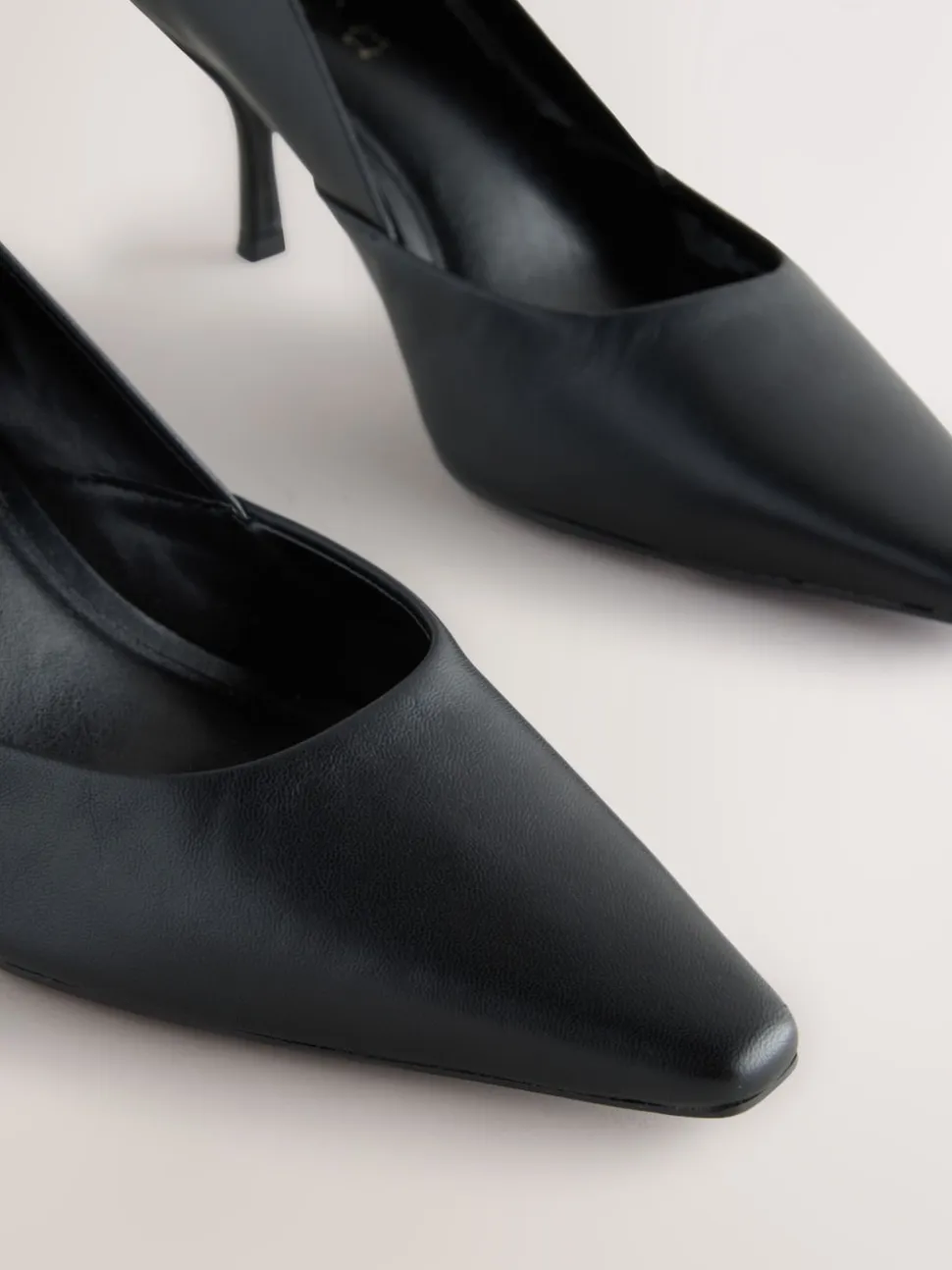 Black Forever Comfort® Leather Pointed Toe Heeled Court Shoes