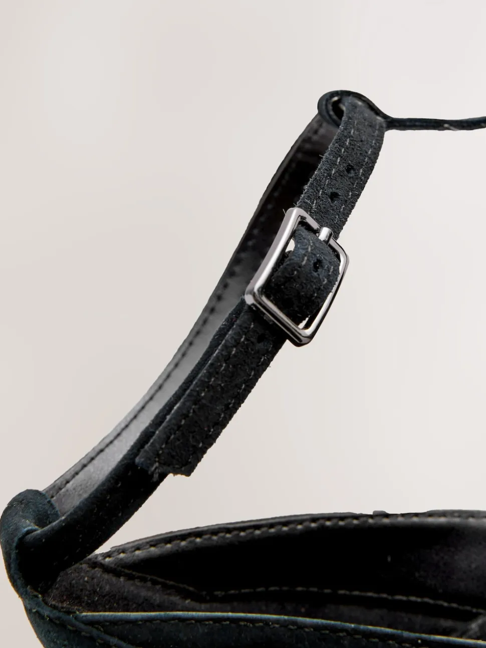 Black Forever Comfort® Leather T-Bar Cutout Closed Toe Block Heels