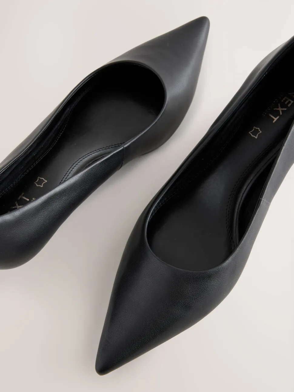 Black Forever Comfort® Leather Point Toe Heels