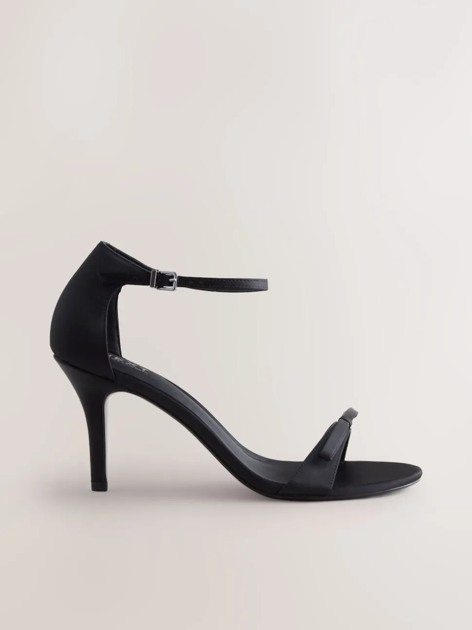 Black Forever Comfort® Mini Satin Bow Heeled Sandals