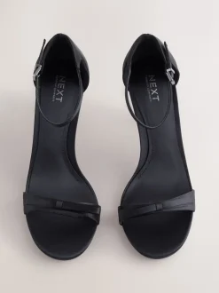 Black Forever Comfort® Mini Satin Bow Heeled Sandals