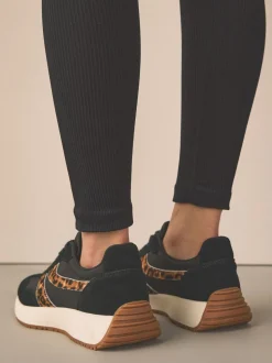 Black Forever Comfort® Panel Detail Lace-Up Jogger Trainers