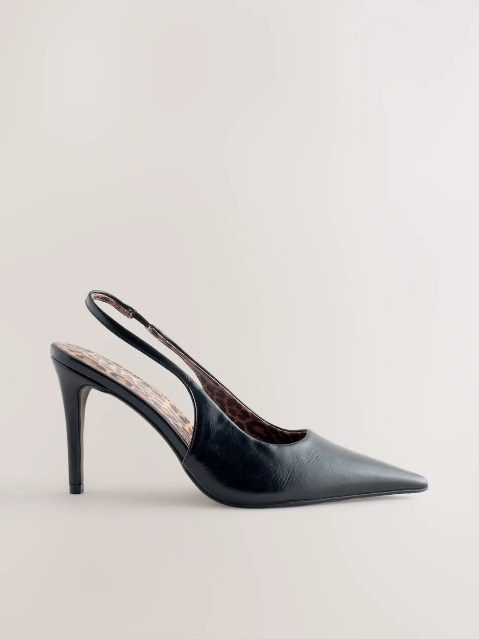 Black Forever Comfort® Point Toe Slingback Heels
