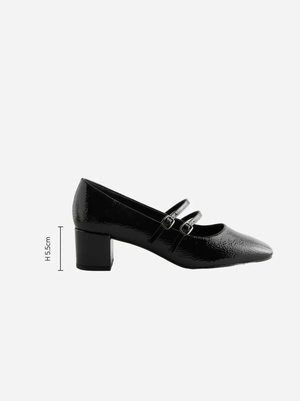 Black Forever Comfort® Round Toe Mary Jane Block Heels