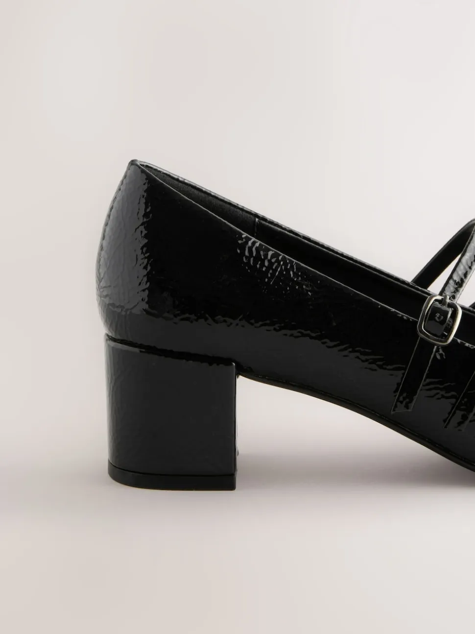 Black Forever Comfort® Round Toe Mary Jane Block Heels