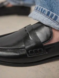Black Forever Comfort® Round Toe Penny Loafers
