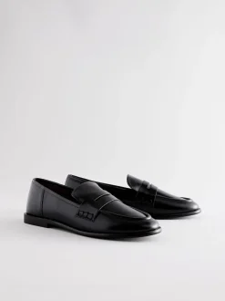 Black Forever Comfort® Round Toe Penny Loafers