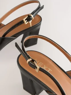 Black Forever Comfort® Square Toe Slingback Heels