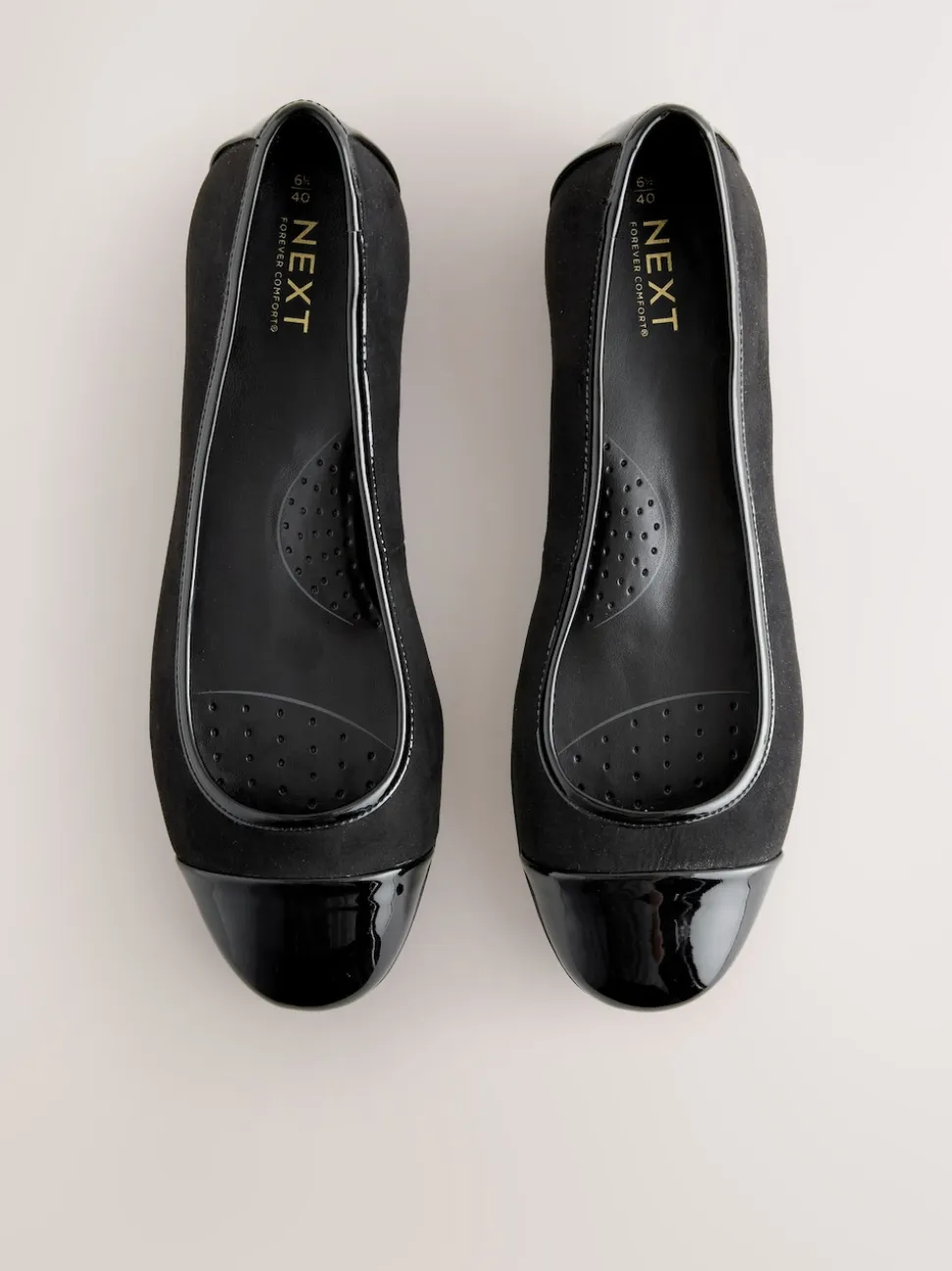 Black Forever Comfort® Toe Cap Ballerina Shoes