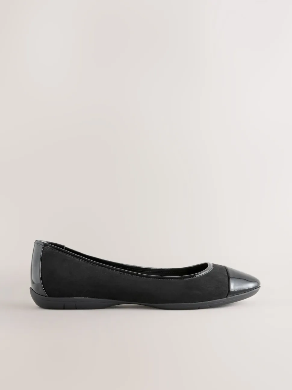 Black Forever Comfort® Toe Cap Ballerina Shoes
