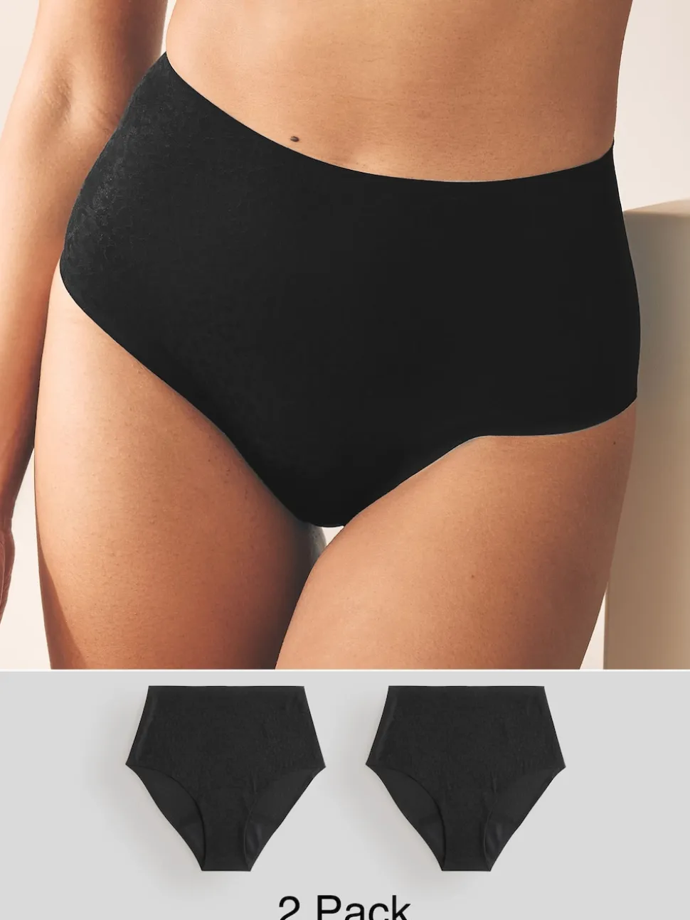 Black Full Brief Anti Leak Knickers 2 Pack
