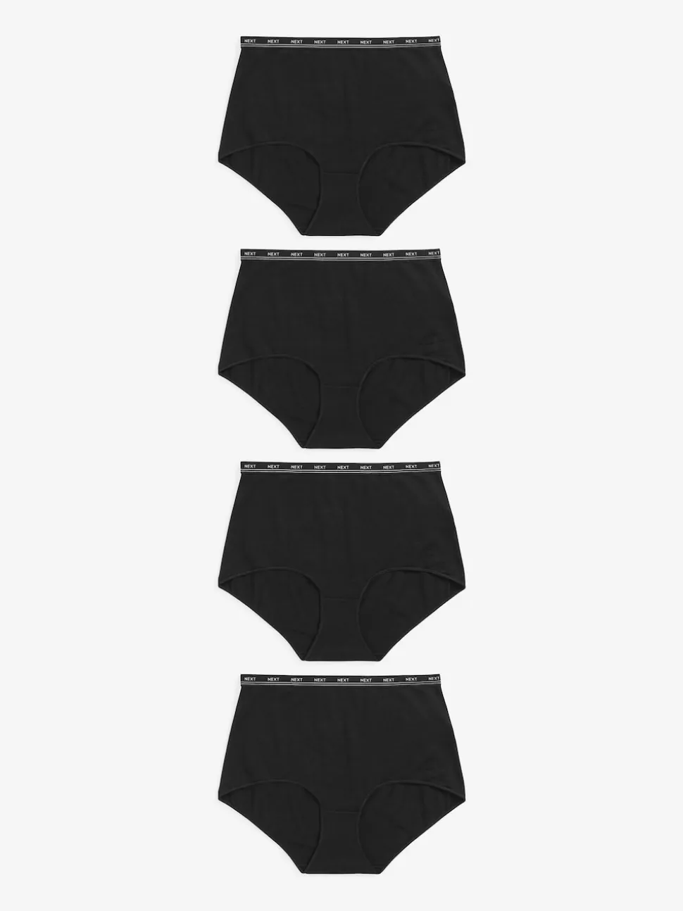 Black Full Brief Cotton Logo Knickers 4 Pack