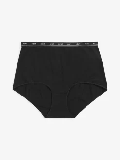Black Full Brief Cotton Logo Knickers 4 Pack