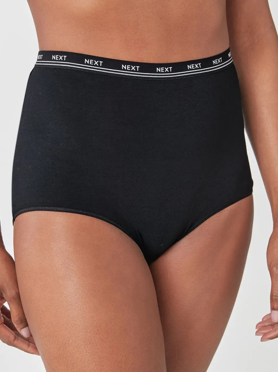 Black Full Brief Cotton Logo Knickers 4 Pack