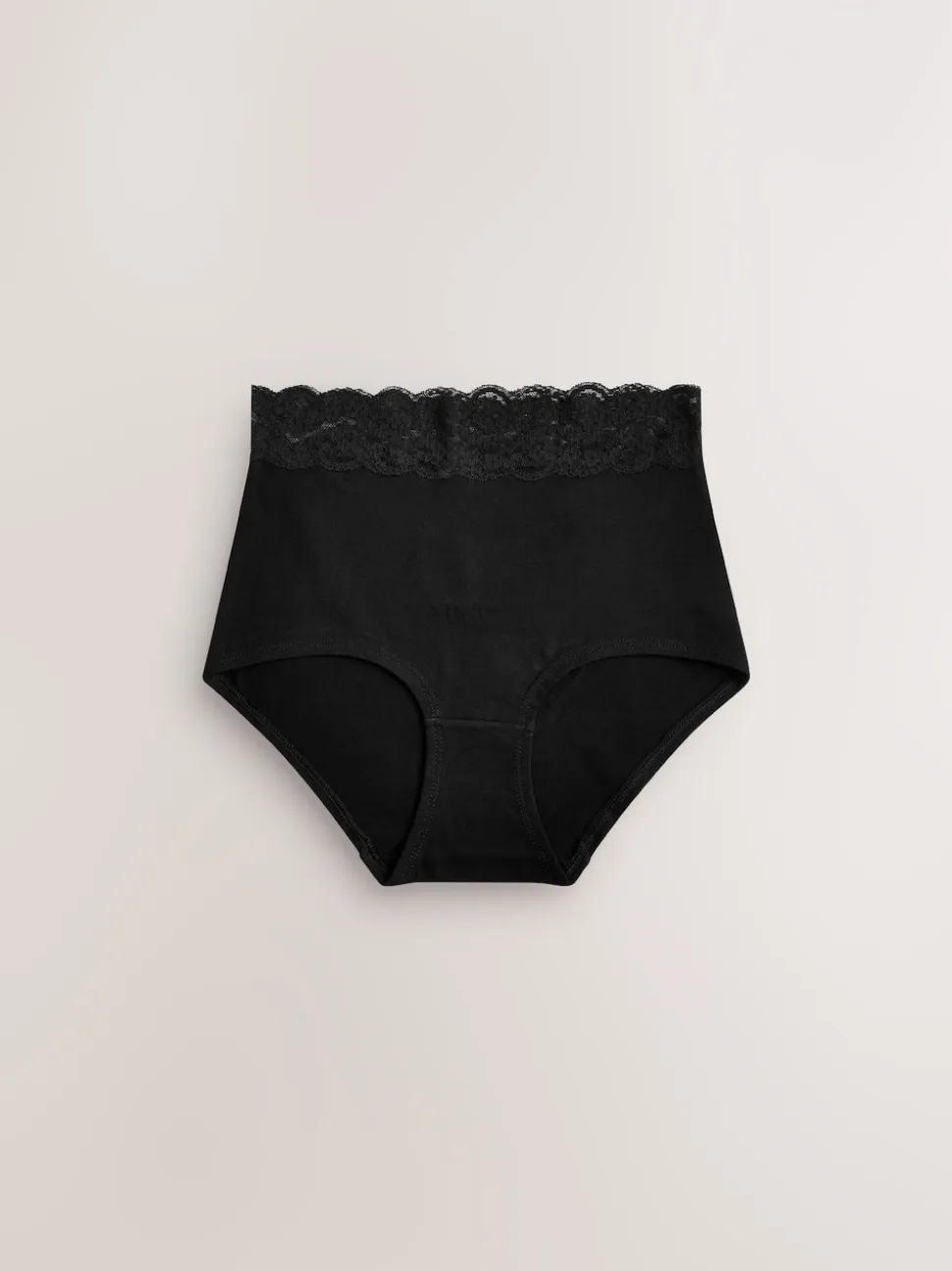 Black Full Brief Cotton Lace Knickers 4 Pack