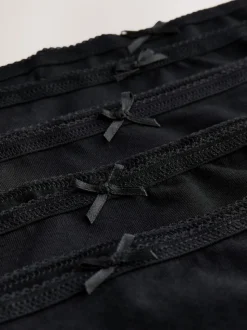 Black Full Brief Cotton Rich Knickers 5 Pack