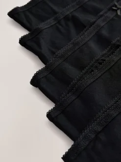 Black Full Brief Cotton Rich Knickers 5 Pack
