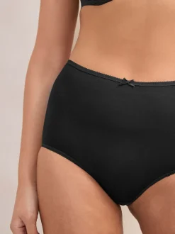 Black Full Brief Cotton Rich Knickers 7 Pack