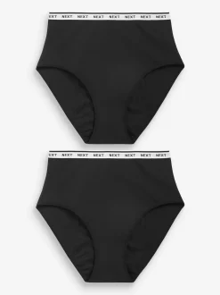 Black Full Brief Heavy Flow Period Knickers 2 Pack
