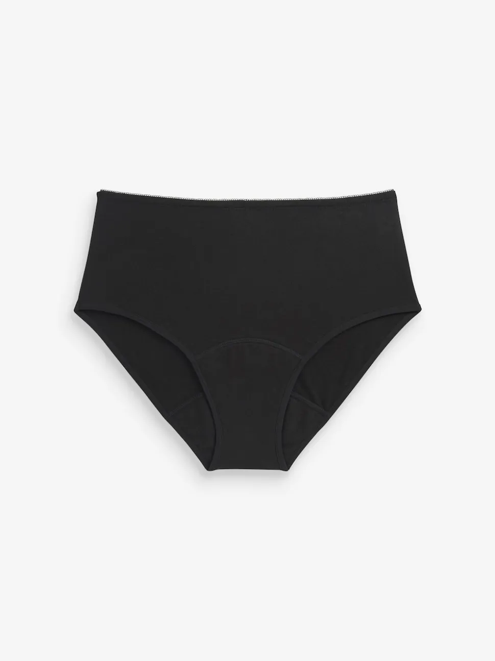 Black Full Brief Medium Flow Cotton Period Knickers