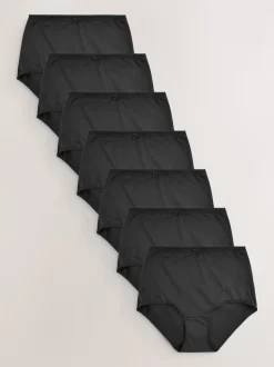 Black Full Brief Microfibre Knickers 7 Pack