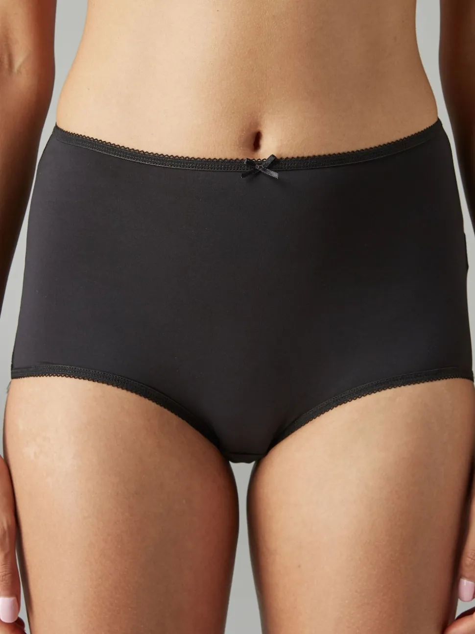 Black Full Brief Microfibre Knickers 7 Pack