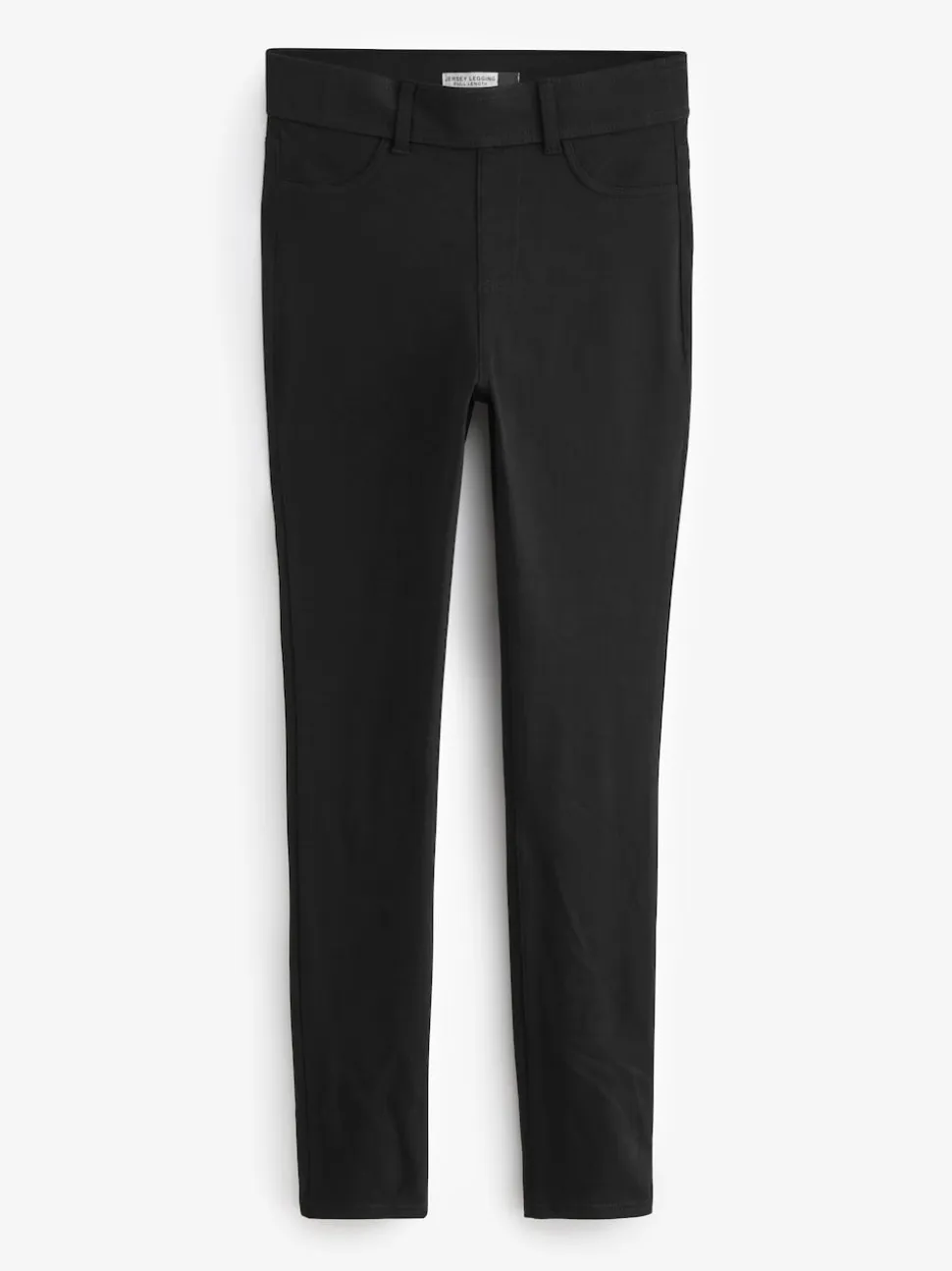 Black Full Length Jersey Denim Leggings