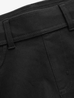 Black Full Length Jersey Denim Leggings