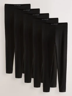 Black Full Length Leggings 5 Pack