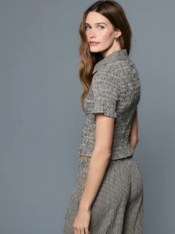 Black Gingham Short Sleeved Shirt