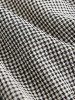 Black Gingham Wide Leg Trousers