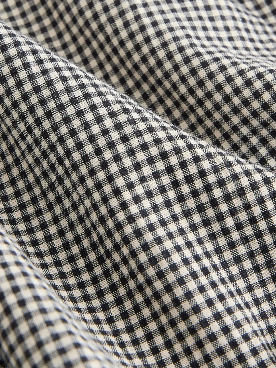 Black Gingham Wide Leg Trousers