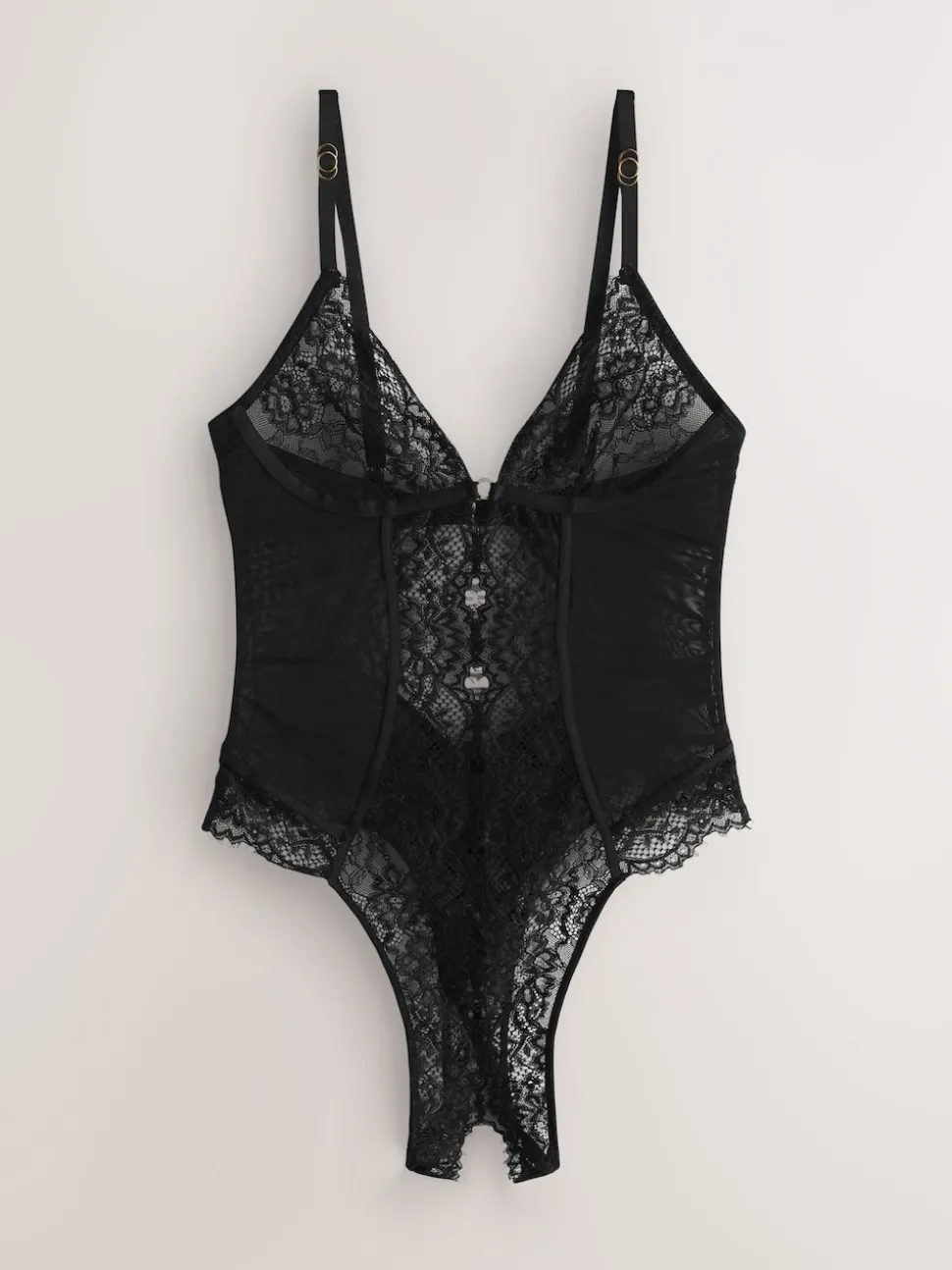 Black Glamour Crotchless Bodysuit