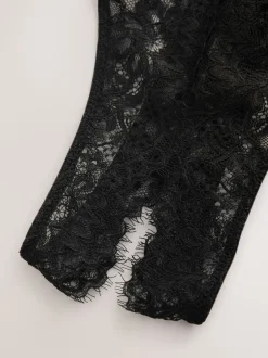 Black Glamour Crotchless Bodysuit