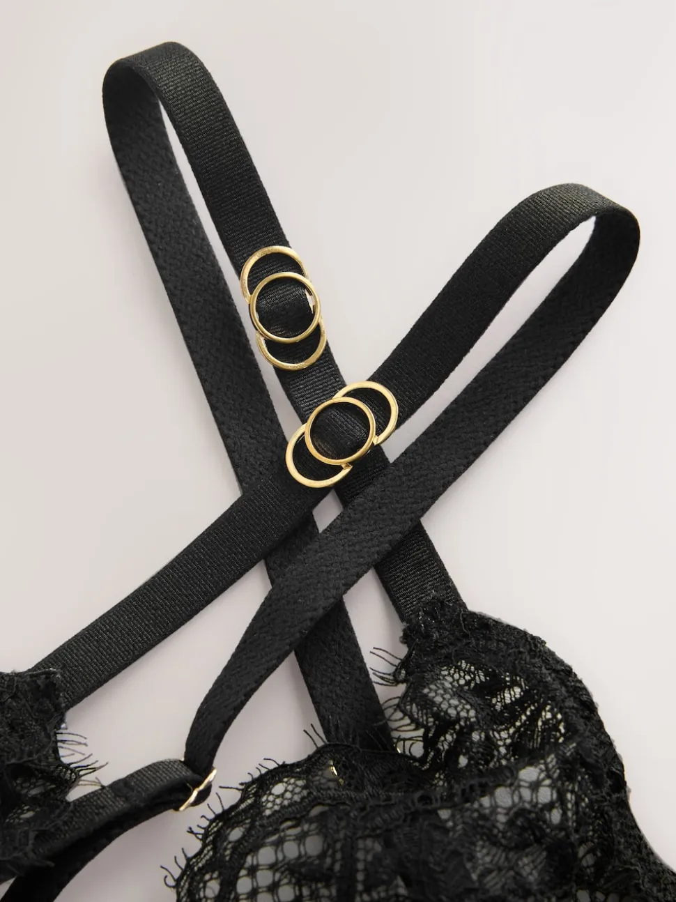 Black Glamour Crotchless Bodysuit
