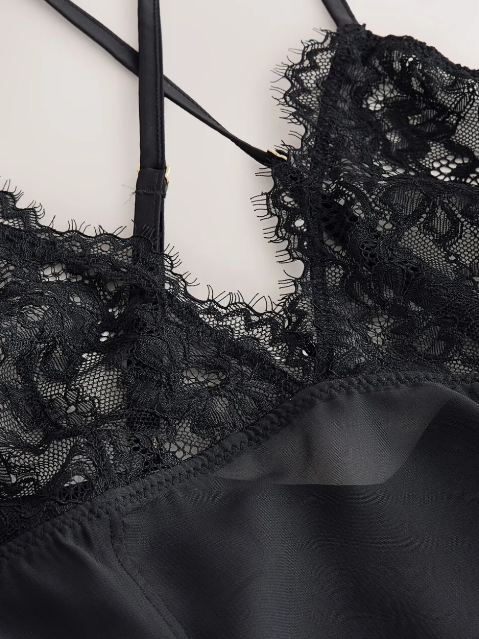 Black Glamour Lace Slip Dress