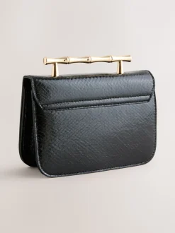 Black Gold Hardware Top Handle Bag