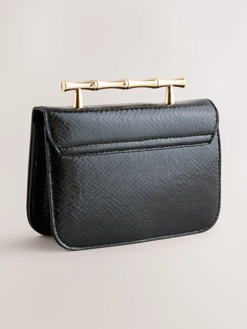 Black Gold Hardware Top Handle Bag