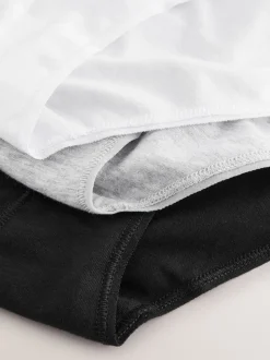 Black High Leg Cotton Logo Knickers 10 Pack