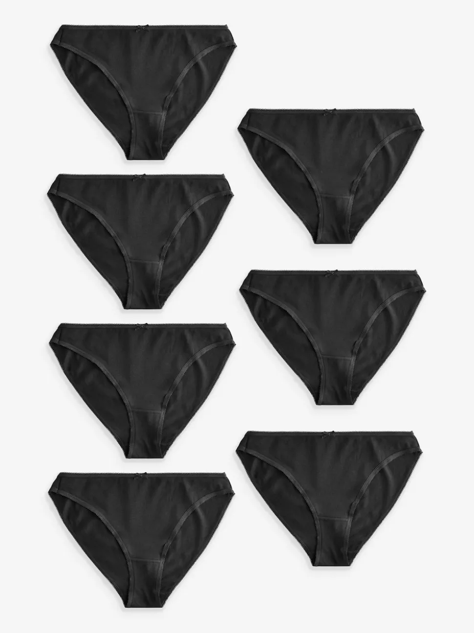 Black High Leg Cotton Rich Knickers 7 Pack